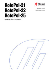 struers RotoPol-25 Gebrauchsanweisung