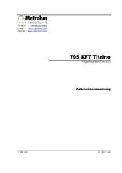 Metrohm 795 KFT Titrino Gebrauchsanweisung
