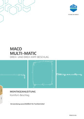maco MULTI-MATIC Montageanleitung