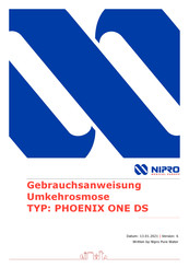 Nipro PHOENIX ONE Gebrauchsanweisung