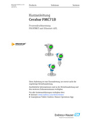 Endress+Hauser Cerabar PMC71B Kurzanleitung