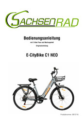 SachsenRad E-CityBike C1 NEO Bedienungsanleitung