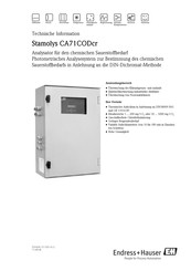 Endress+Hauser Stamolys CA71CODcr Technische Information
