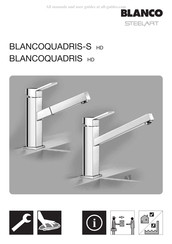 Blanco STEELART BLANCOQUADRIS-S HD Montage- Und Pflegeanleitung