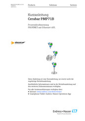 Endress+Hauser Cerabar PMP71B Kurzanleitung