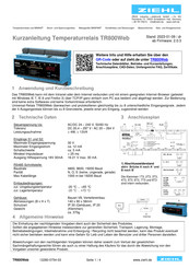 ZIEHL TR800Web Kurzanleitung