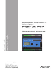 janitza Procont-LMC-008-IO Benutzerhandbuch Und Technische Daten