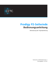 ETC Prodigy P2 Bedienungsanleitung