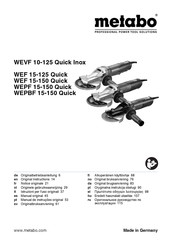 Metabo WEVF 10-125 Quick Inox Originalbetriebsanleitung