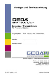 GEDA ERA 1200 Z/ZP Montage- Und Betriebsanleitung