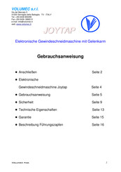VOLUMEC JOYTAP-Serie Gebrauchsanweisung