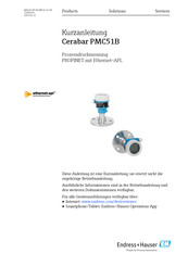Endress+Hauser Cerabar PMC51B Kurzanleitung