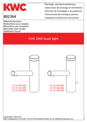 KWC ONO touch light 12.151.422.000 Montage- Und Serviceanleitung