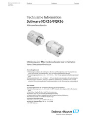 Endress+Hauser Soliwave FQR16 Technische Information
