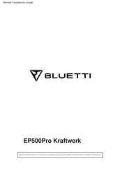 Bluetti EP500Pro Powerstation Benutzerhandbuch