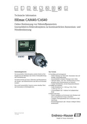 Endress+Hauser ISEmax CAM40 Technische Information