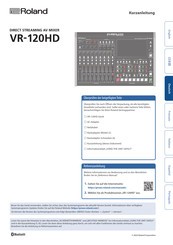 Roland VR-120HD Kurzanleitung