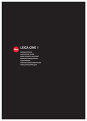Leica CINE 1 Kurzanleitung