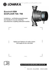 Lowara Ecocirc OEM Installations- Und Bedienungsanleitungen