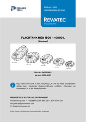 PREMIER TECH FLACHTANK NEO 7100 Einbau- Und Montageanleitung