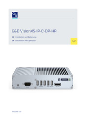 G&D VisionXS-IP-C-DP-HR Installation Und Bedienung