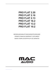 MAC Audio PRO FLAT 2.20 Bedienungsanleitung Und Garantie