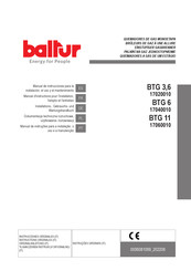 baltur BTG 6 Installations-, Gebrauchs- Und Wartungshandbuch