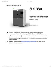 3D Systems SLS 380 Benutzerhandbuch