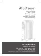 ProBreeze PB-H05 Bedienungsanleitung