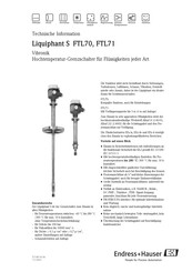 Endress+Hauser Liquiphant S FTL70 Technische Information