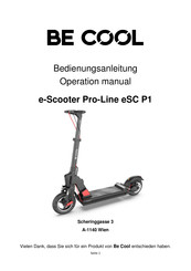 be cool Pro-Line eSC P1 Bedienungsanleitung
