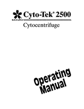 Sakura Cyto-Tek 2500 Bedienungsanleitung