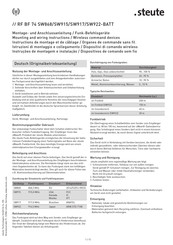 steute RF BF 74 SW922-BATT Montage- Und Anschlussanleitung