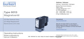 bürkert 6013 Bedienungsanleitung