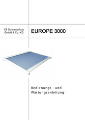 VS Sonnenschutz EUROPE 3000 Bedienungs- Und Wartungsanleitung
