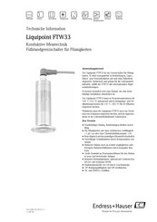 Endress+Hauser FTW33 Technische Information
