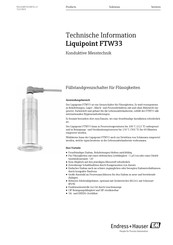 Endress+Hauser FTW33 Technische Information