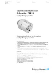 Endress+Hauser Solimotion FTR16 Technische Information