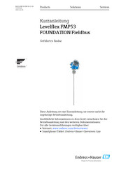 Endress+Hauser Levelflex FMP53 FOUNDATION Fieldbus Kurzanleitung