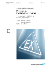 Endress+Hauser Prosonic M FMU41 Sicherheitshinweise