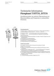 Endress+Hauser Flowphant T DTT35 Technische Information