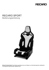 RECARO Sport Bedienungsanleitung