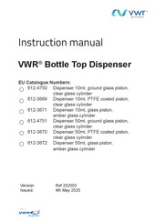 VWR Bottle Top Dispenser Bedienungsanleitung