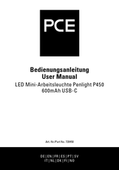 PCE Penlight P450 Bedienungsanleitung