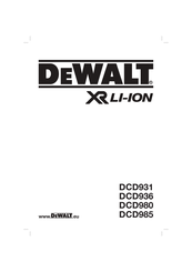 Dewalt XR LI-ION DCD931 Bedienungsanleitung