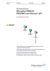 Endress+Hauser Micropilot FMR62B PROFINET mit Ethernet-APL Kurzanleitung