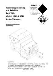 Redexim Turf Tidy 1310 Bedienungsanleitung Und Teileliste