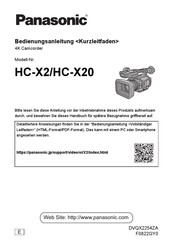 Panasonic HC-X20 Bedienungsanleitung (Kurzversion