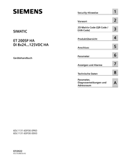 Siemens DI 8x24 125VDC HA Serie Gerätehandbuch