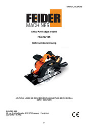 FEIDER Machines FSC20V165 Gebrauchsanweisung